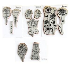 Hero Arts Lot Of 4 Clings Unmounted Rubber Stamp Sets Flowers